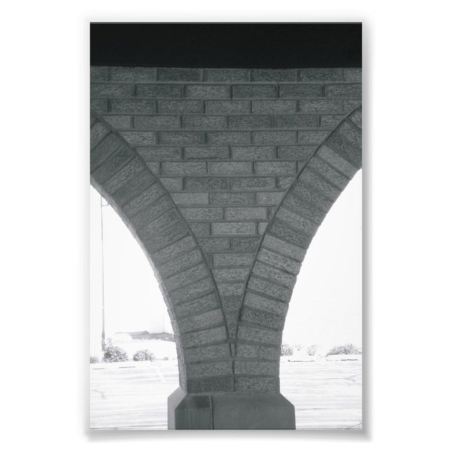 Alphabet Letter Photography V1 Black and White 4x6 Photo Print (Front)