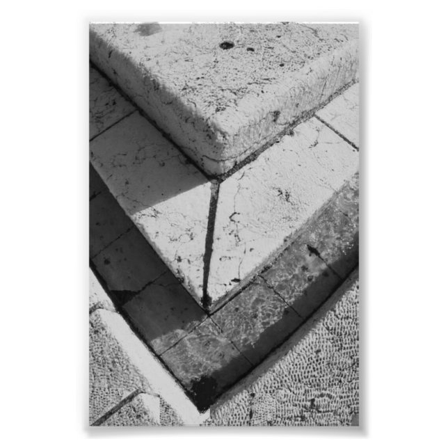 Alphabet Letter Photography V6 Black and White 4x6 Photo Print (Front)
