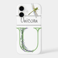 Alphabet letter U Lavender Eucalyptus Dragonfly