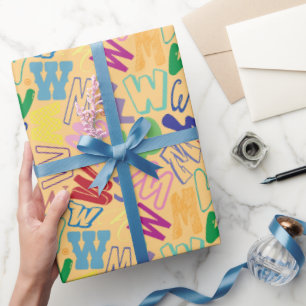 Alphabet Letter W Wrapping Paper - Orange