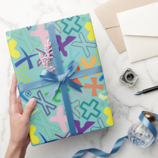 Alphabet Letter X Wrapping Paper - Green