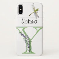 Alphabet letter Y Lavender Eucalyptus  Dragonfly