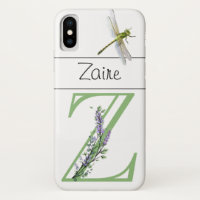 Alphabet letter  Z Lavender Eucalyptus Dragonfly
