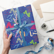 Alphabet Letter Z Wrapping Paper - Blue