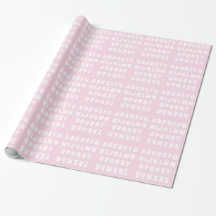 Alphabet Letters Abc pattern pink white kids gift Wrapping Paper