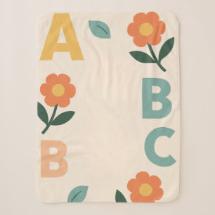 Alphabet letters baby AI art Sherpa Blanket