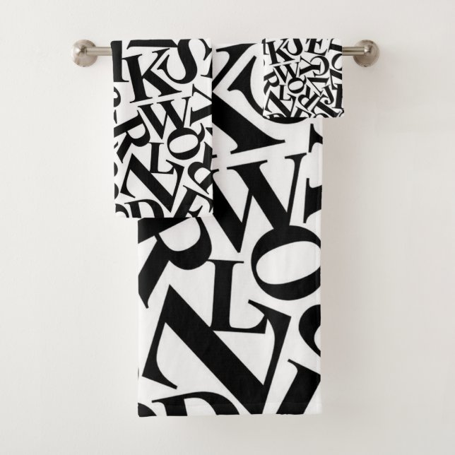 Alphabet Letters Bath Towel Set (Insitu)