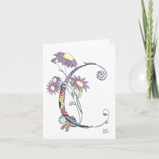 alphabet letters:  "C" Note Card (Front)