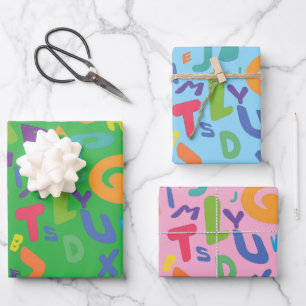 Alphabet Letters Design Wrapping Paper
