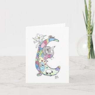 alphabet letters:  "E" Note Card