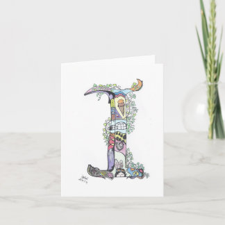 alphabet letters:  "I" Note Card