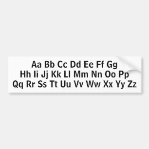 Alphabet Letters Learning Uppercase Lowercase ABCs Bumper Sticker