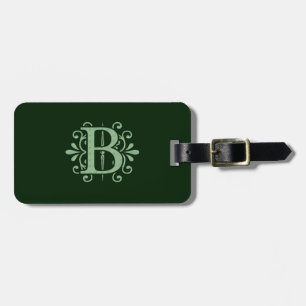 Alphabet letters - letter B - green Luggage Tag