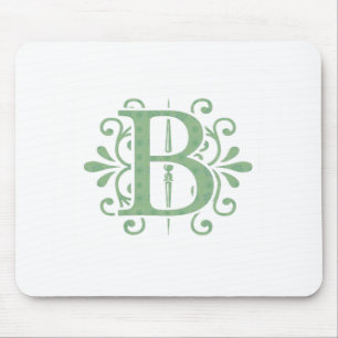 Alphabet letters - letter B - white Mouse Mat