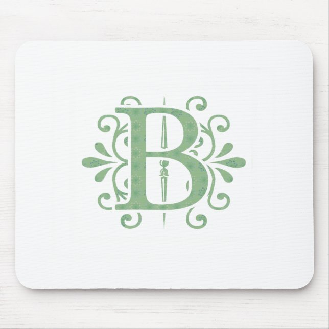 Alphabet letters - letter B - white Mouse Mat (Front)