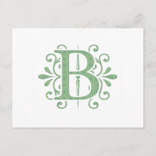 Alphabet letters - letter B - white Postcard
