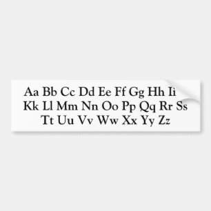 Alphabet Letters - Uppercase and Lowercase ABC's Bumper Sticker