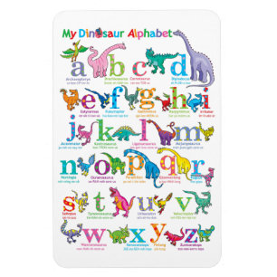 Alphabet list of Dinosaurs  Magnet