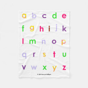 Alphabet Lower Case Letters Fleece Blanket