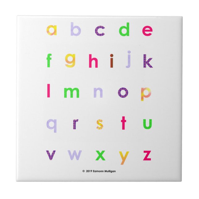 Alphabet Lower Case Letters Tile (Front)