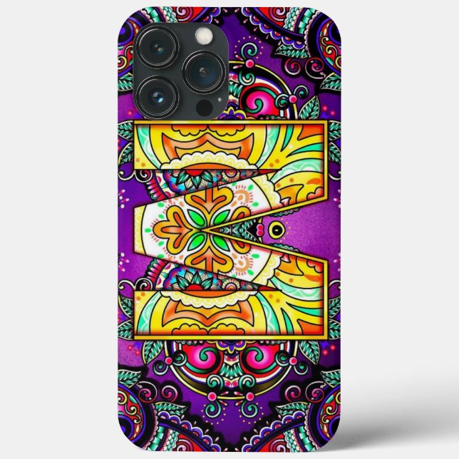 Alphabet M mandala  Case-Mate iPhone Case (Back)