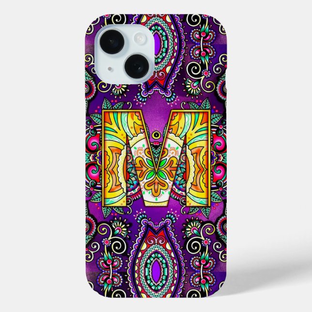 Alphabet M mandala  Case-Mate iPhone Case (Back)
