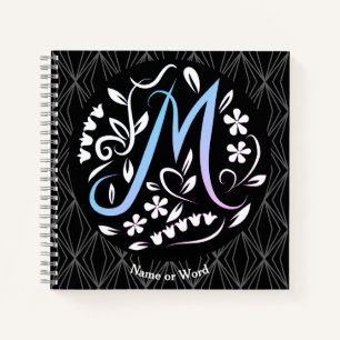 Alphabet M Monogram Handwritting Notebook