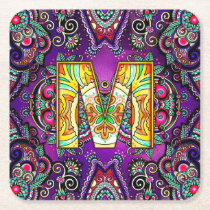 Alphabet M Square Paper Coaster
