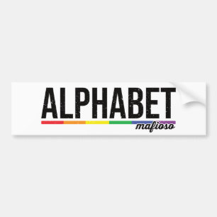 Alphabet Mafioso Rainbow LGBT Typography Bumper Sticker