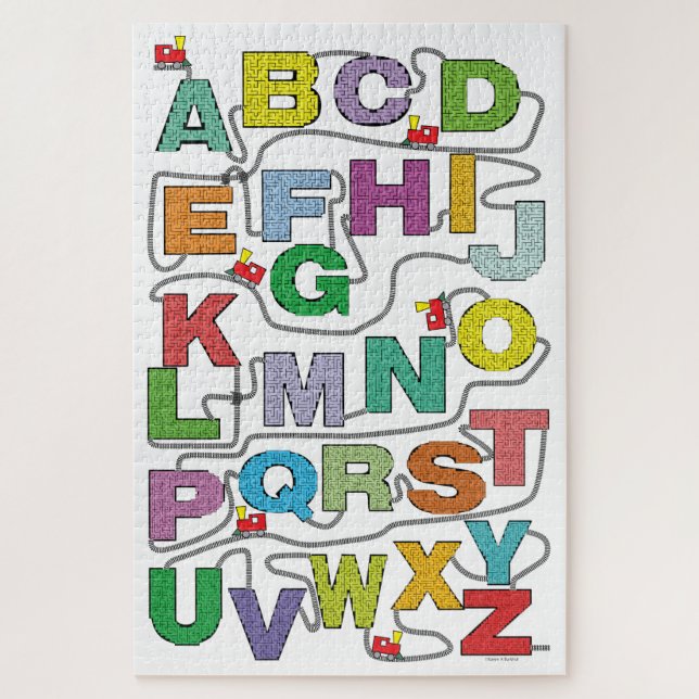 Alphabet Maze Puzzles Railroad (Vertical)