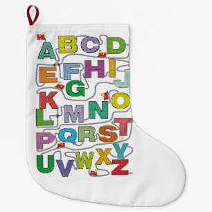 Alphabet Maze Train Poster Large Christmas Stocking