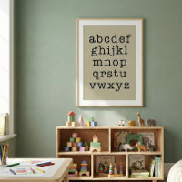 Alphabet Minimalist Typewriter Typography | Khaki