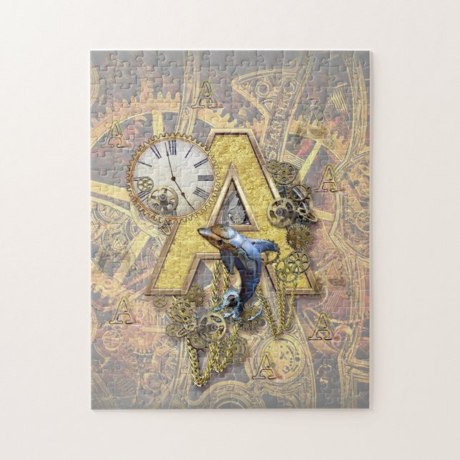 Alphabet, Monogram A Jigsaw Puzzle (Vertical)