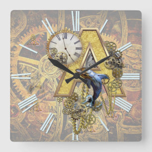 Alphabet, Monogram A Square Wall Clock