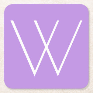 Alphabet Monogrammed Lavender and White Coaster