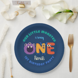 Alphabet Monsters 1st Birthday Our Little Monster Paper Plate