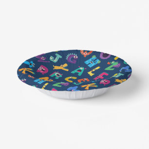 Alphabet Monsters Birthday Little Monster Pattern Paper Plate