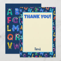 Alphabet Monsters Birthday Party ABC Thank You