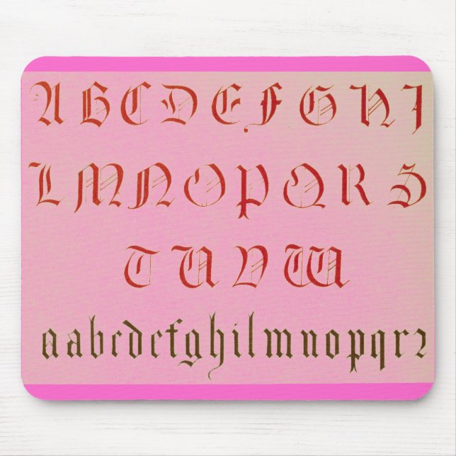 Alphabet Mouse Pad (Front)