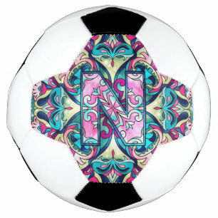 Alphabet N mandala Football