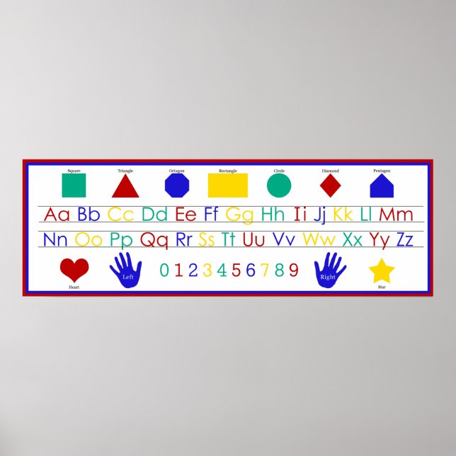 Alphabet, Numbers, and Shapes Poster (Front)
