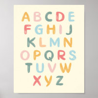 Alphabet Nursery Decor ABC Chart Poster