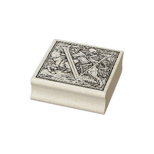 Alphabet of Death Letter V Rubber Stamp