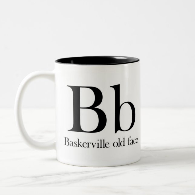 Alphabet Of Typography Mug - Baskerville Old Face (Left)