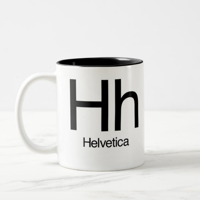 Alphabet Of Typography Mug - Helvetica (Left)