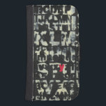 Alphabet Painting by Norman Wyatt Samsung S4 Wallet Case<br><div class="desc">If you love taking vision exams then this painting is for you! The letter of the english alphabet are imposed over each other,  almost obscuring them in this painting by Norman Wyatt. The letter Y stands out thanks to its pink coloration.</div>
