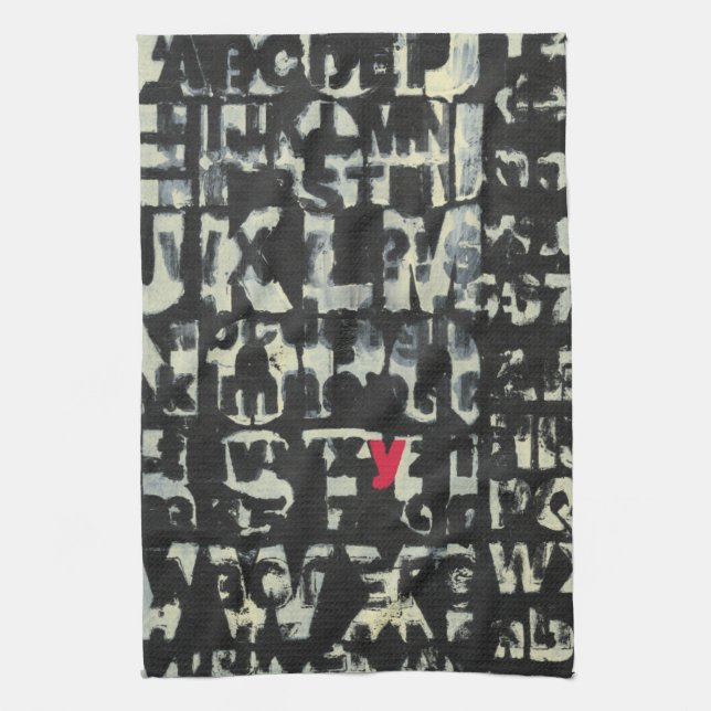 Alphabet Painting by Norman Wyatt Tea Towel (Vertical)