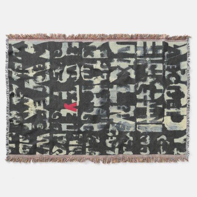 Alphabet Painting by Norman Wyatt Throw Blanket (Front)