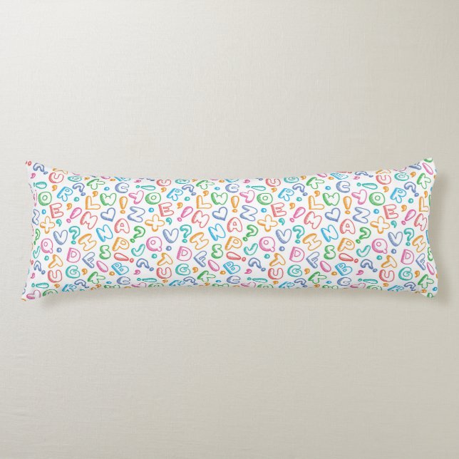alphabet pattern body cushion (Front)