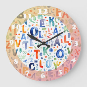 Alphabet Pattern  Large Clock
